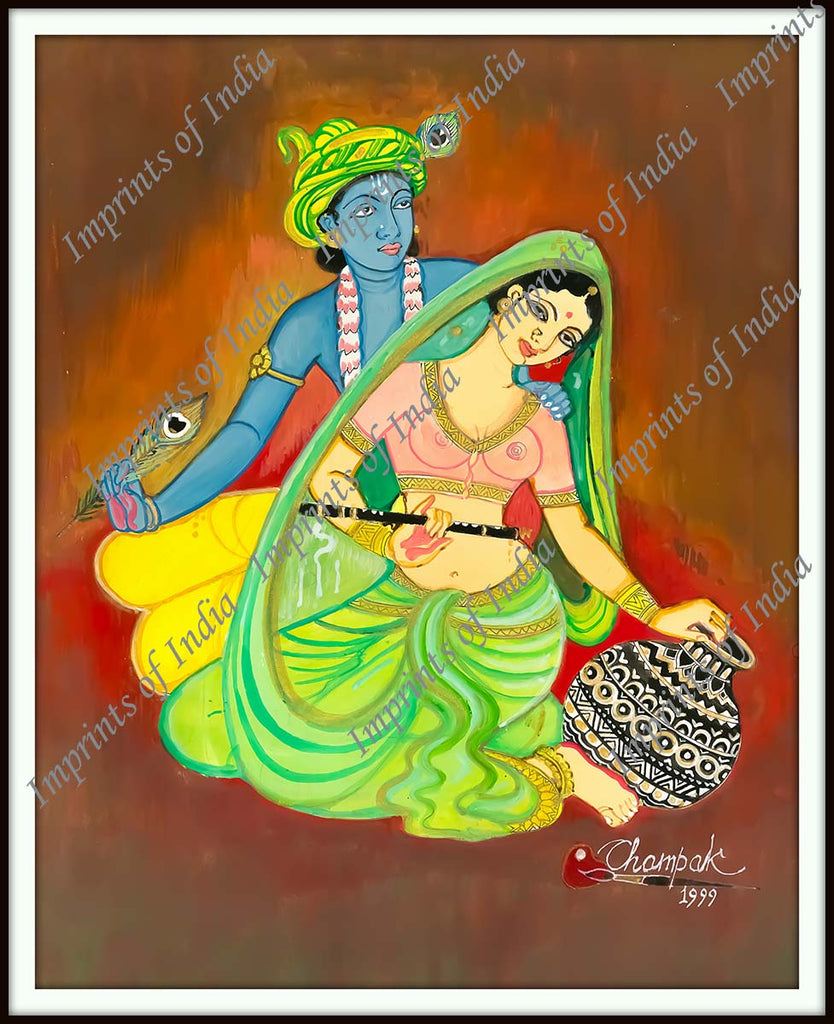 orange Paper Radha Krishna Paintings at Rs 3400 in Haridwar | ID:  23164319591